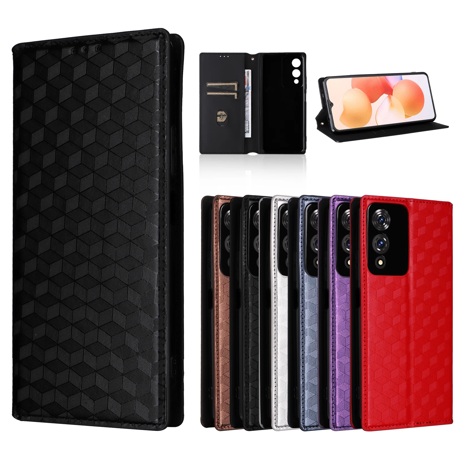 

For Cubot A10 case Dimensional stripes Design PU Leather Back Case For Cubot A10 5G Cover Phone Accessories