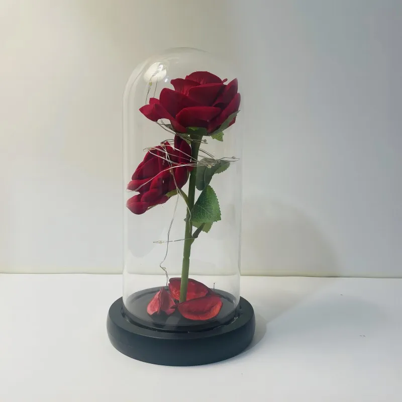 Rose Light Beautiful Realistic Looking Night Light Rose Eternal Flower Party Supplies LED Simulation Rose Flower Valentine\'s Day