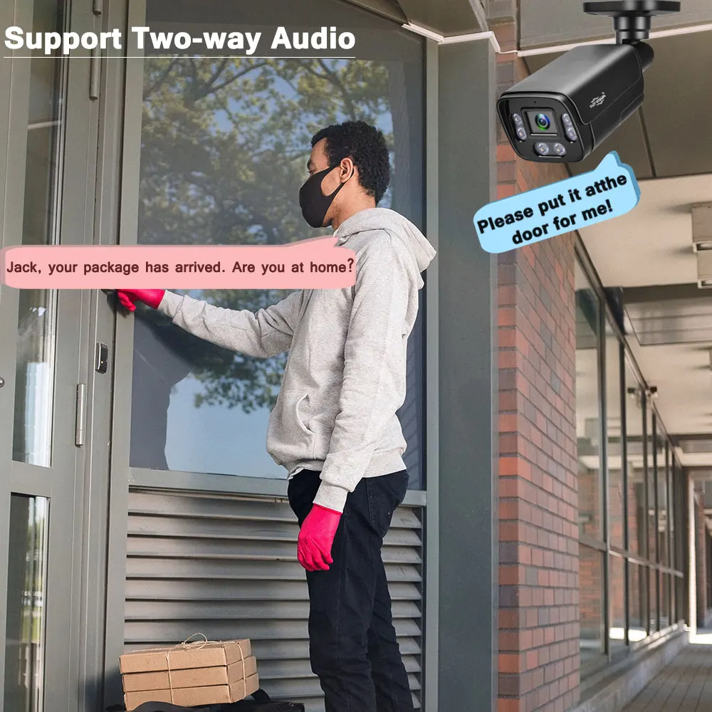 XMEye 8CH 5MP 4K POE نظام الكاميرا اتجاهين الصوت الملونة ليلة في الهواء الطلق الذكية AI كشف الوجه CCTV مجموعة مراقبة الفيديو