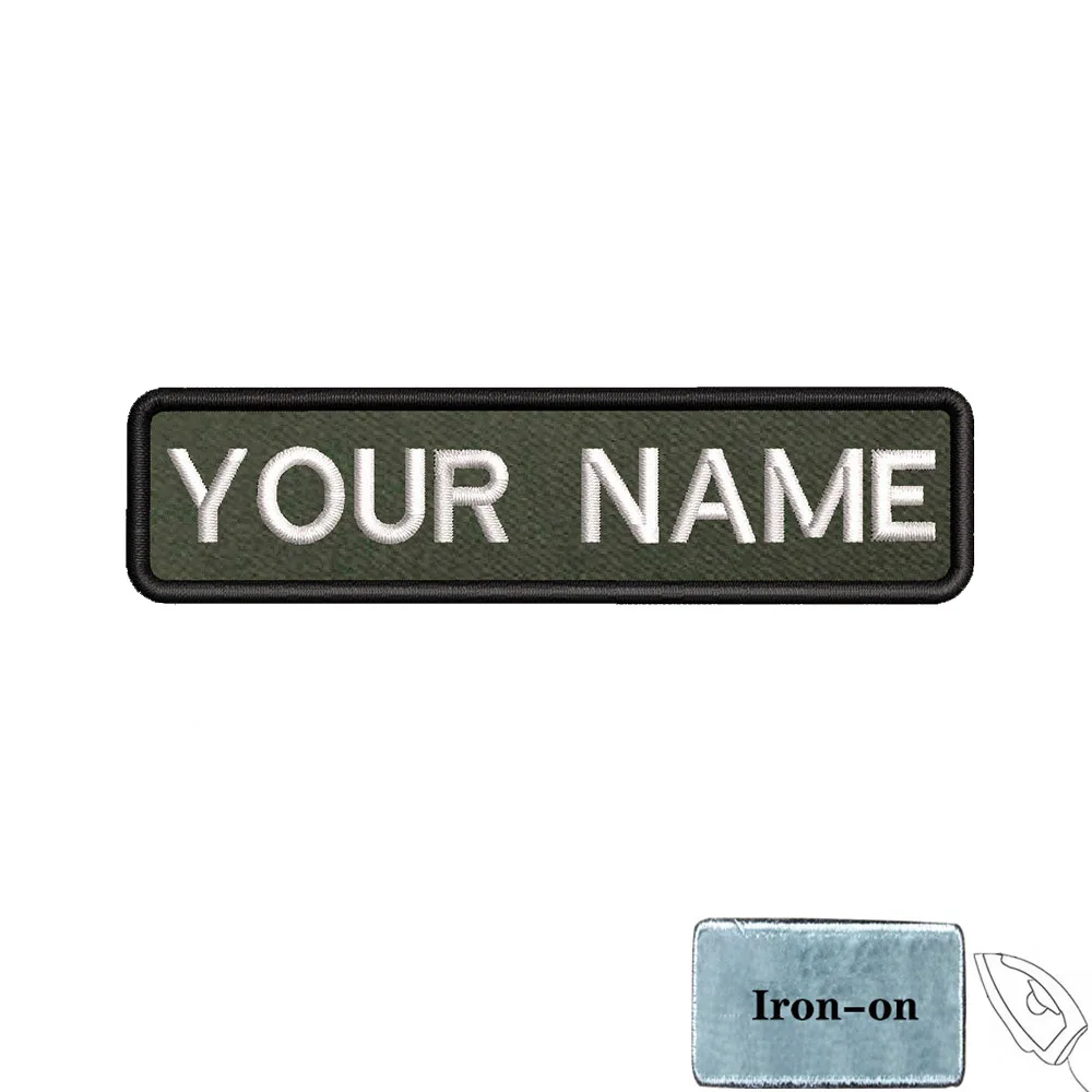 1 ST 10 cm X 2.5 cm Custom Gepersonaliseerde Naam nummer Patch Strepen Badge tags chevrons Armband Ijzer Op Of Haak lus geborduurd
