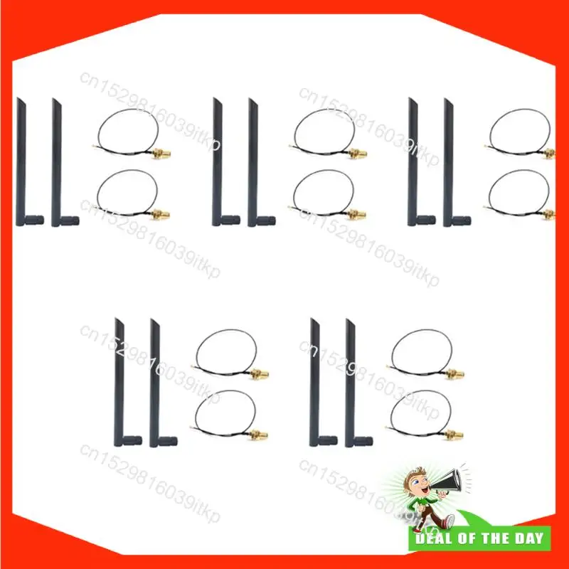 

августа 10X двухдиапазонная беспроводная Wi-Fi антенна 6Dbi RP-SMA + MHF4 косичка кабеля для AX200 AC9260 NGFF M.2 беспроводная карта модули Wi-Fi