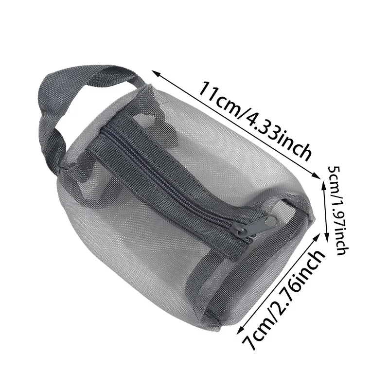 Mini-Kosmetiktaschen aus transparentem Nylon-Netzstoff, niedliche kleine Lippenstift-Make-up-Taschen für Damen, Beutel, Organizer für Datenkabel, Schlüssel und Kopfhörer – Detail 19