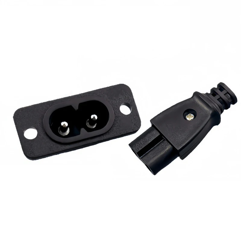 

1PCS C8 male power socket C7 female plug power outlet embedded electric connector connector 35mm*15mm AC 2.5A 5A 250v