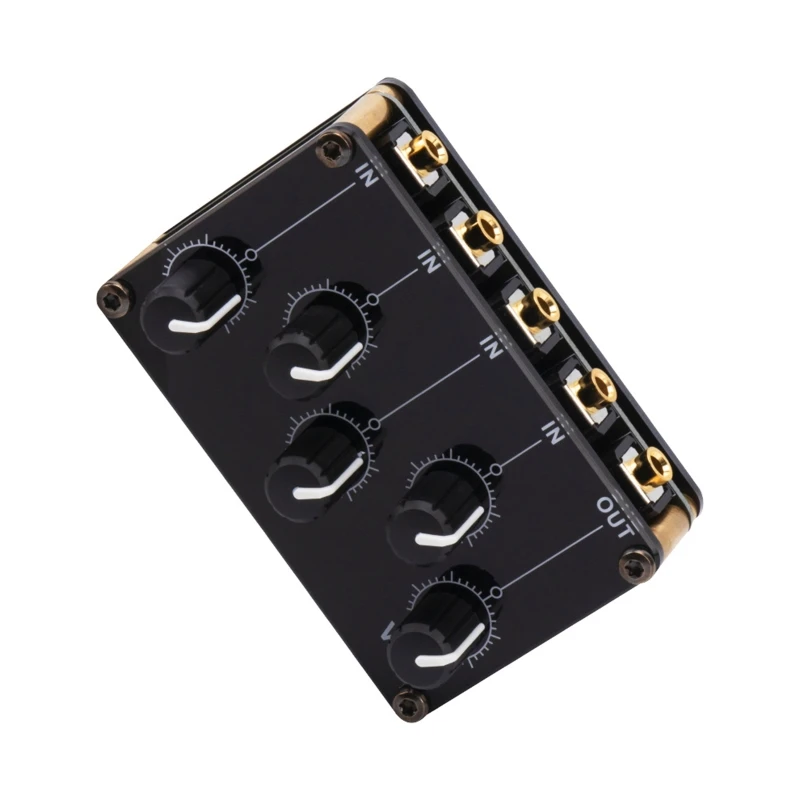 Line Mixer com 1 Main Output Volume Knob, 4 Input, Drop Shipping