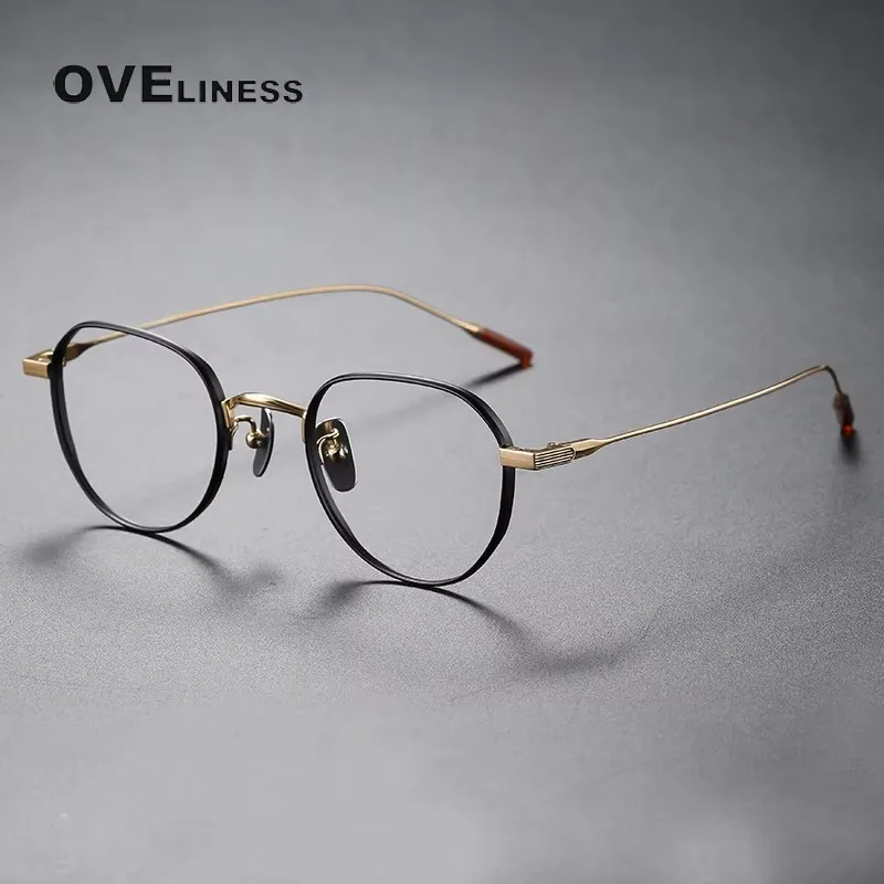 

Pure Titanium Glasses Frame Women Men eyeglasses frames Vintage Retro Round eyewear spectacles