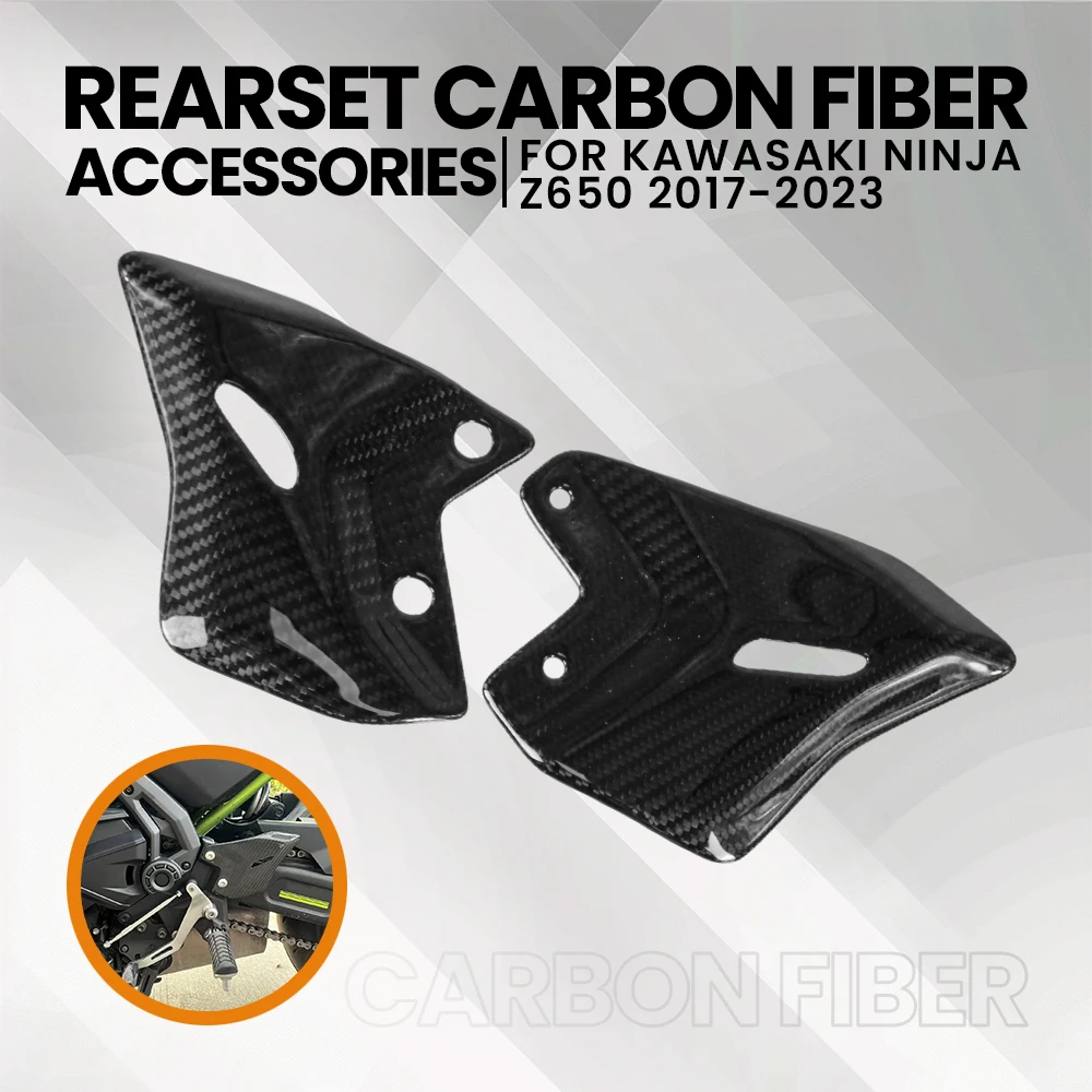 

Motorcycle Heel Guard Protector Carbon Fiber Foot Wing Rearset Footreat moto Accessories For NINJA650 Z650 2017-2023