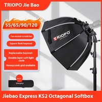 Triopo Softbox 55 65 90cm 120cm  Octagon Umbrella Softboxes Photography  Honeycomb Grid Outdoor Flash Soft Box  for Canon Godox
