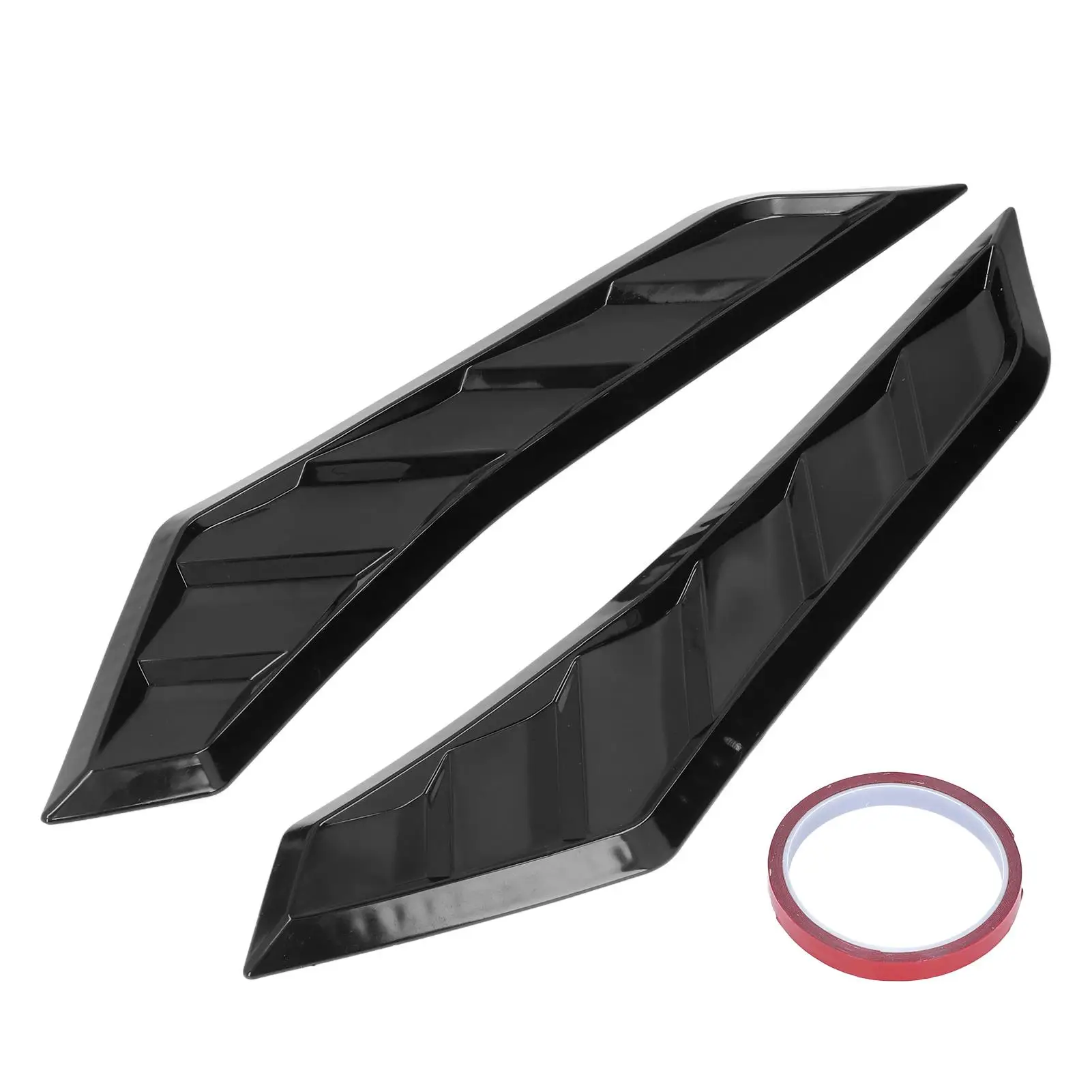 

2 Pcs Gloss Black for car Hood Vents - Universal Rubber Bonnet Covers for Enhanced Airflow & Style