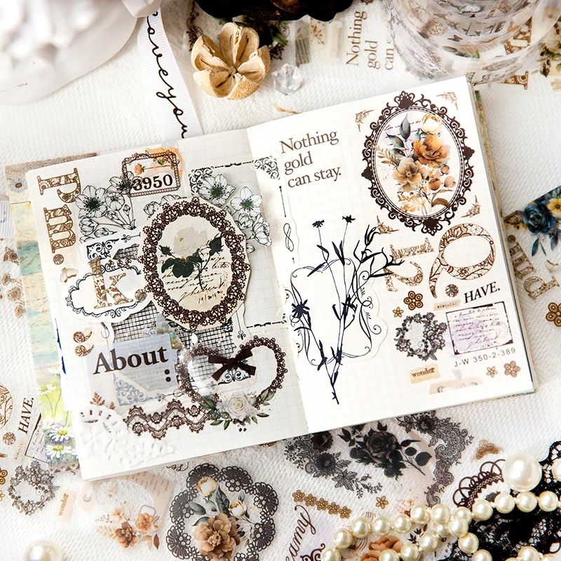 Journamm 5cm * 2m Blumen Spitze Haustier Bänder DIY Scrap booking Collage Schreibwaren Junk Journal Schul bedarf Dekor Ästhetik Bänder