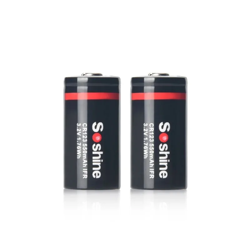 ل Soshine IFR CR123 16340 3.2 فولت 550 مللي أمبير LiFePO4 بطارية قابلة للشحن مع حامل صندوق البطارية