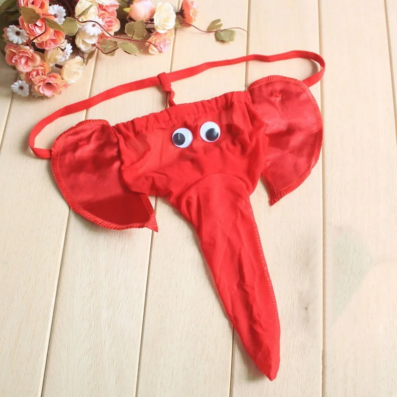 

Wholesale 4 Color Men Extreme Thong Male Sexy Funny Elephant Panties With Eyes Adult Leopard Brief Hot String Lingerie Underwear
