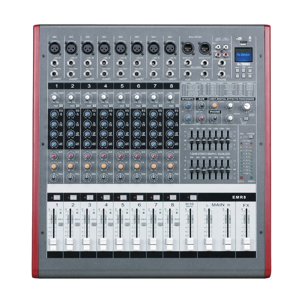 Hot Selling Professional PA System Ditgital Broadcast Recording Mixer Studio Mixing Console