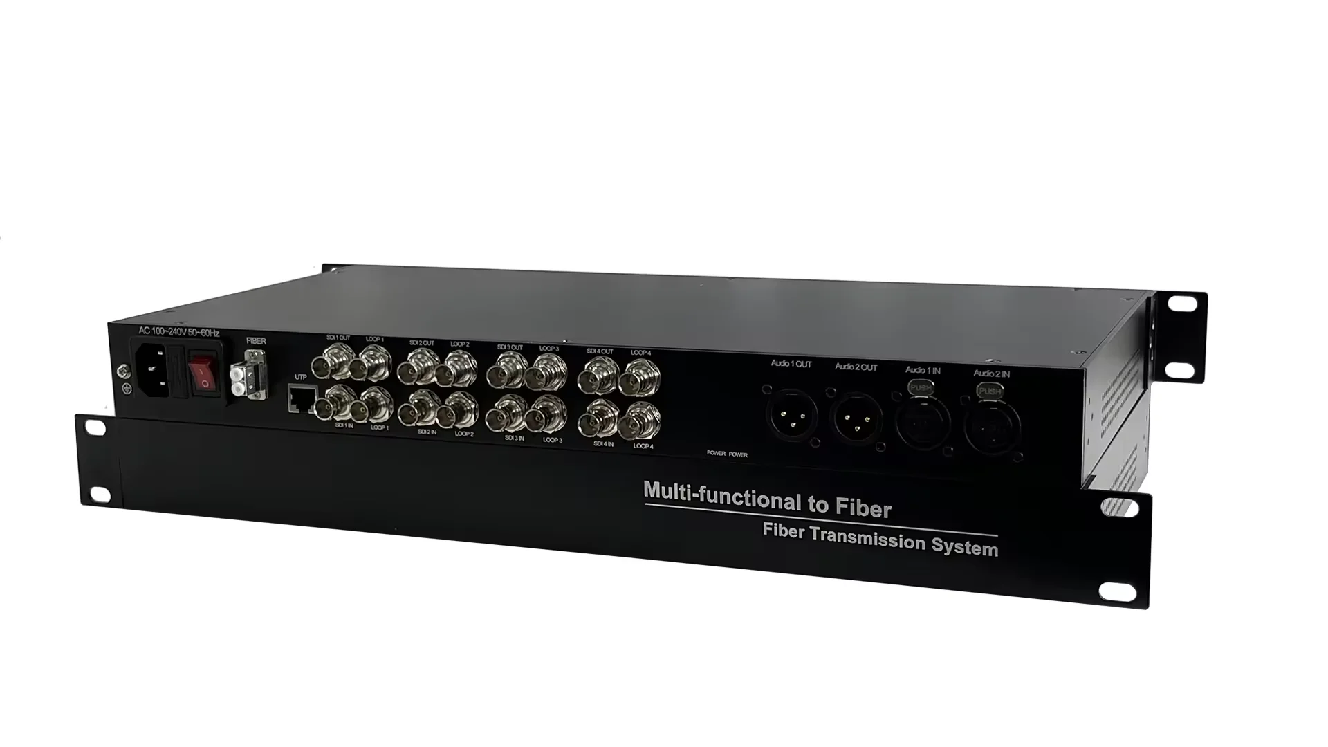 

SDI Over Fiber Extender with Transmitter and Receiver with ethernet/XLR Audio