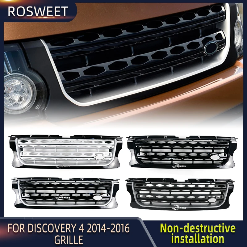 Grille For Land Rover Discovery 4 LR4 2014 2015 2016 L319 Front Bumper Centre Panel Styling Upper Racing Grills Car Accessories