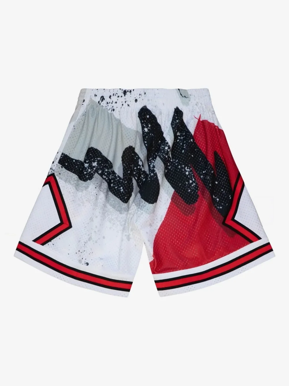 New Red and White Splashed Ink American Retro Basketball Shorts with Printed Quick Drying Casual Daily Sports Men's Beach Pants