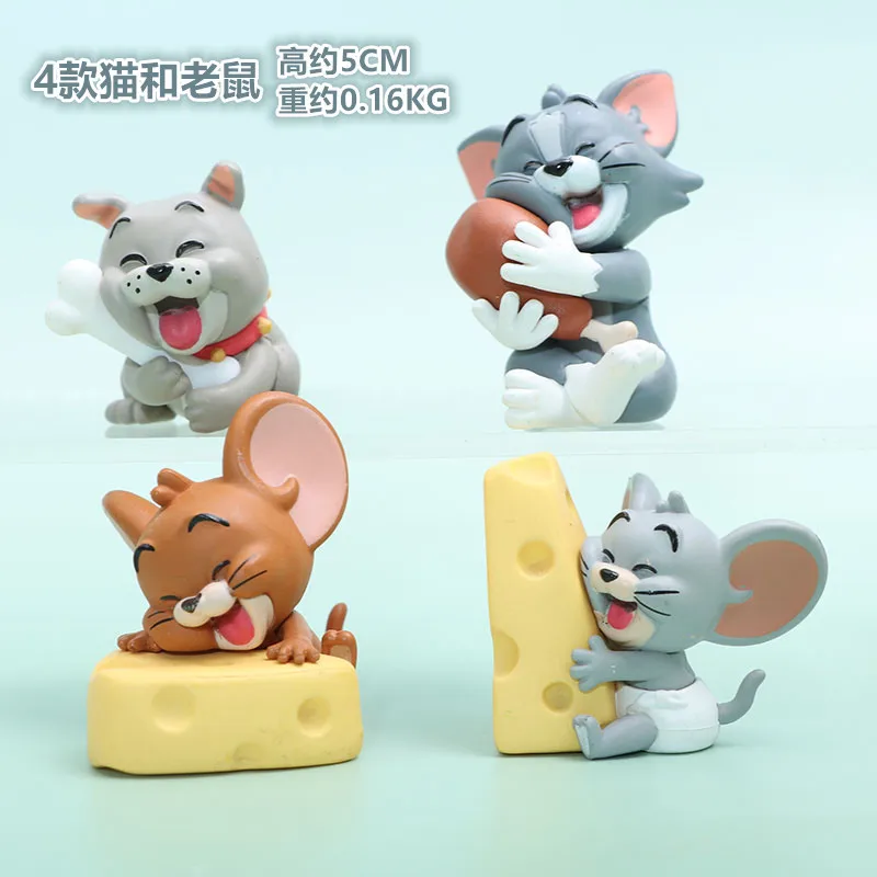 4 unids/set Anime gato y ratón serie Tom y Jerry GK modelo juguete decoración colección Linda muñeca de moda regalos de cumpleaños para niños