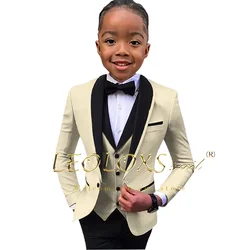 Boys tuxedo 3-piece set (shawl collar jacket + pants and vest) suitable for weddings, parties formal events custom suit suits