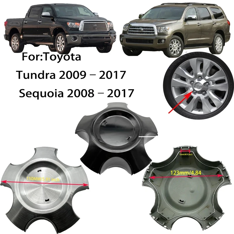 150mm Wheel Hub Center Caps for Toyota Tundra 2009-2017 Sequoia 2008-2017 Wheel Rim Cap Covers 42603-0C110 5 Lugs Car Accessorie