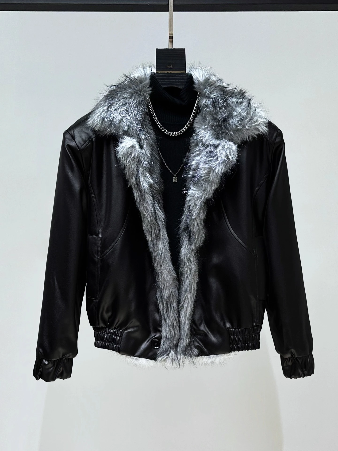 Men's 2025 Winter New Faux Mink Fur Splicing Eco-Friendly Fur Men's Thickened Parkas Warm Jacket Trendy Solid Color Chic Coats