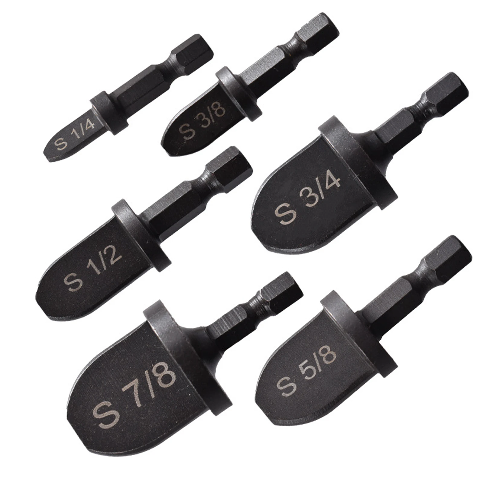 Flaring Spin Set, 6PCS Tube Expander Drill Bits Carbon Steel Hex Shank Flaring Spin Set for Air Conditioner Copper Pipe