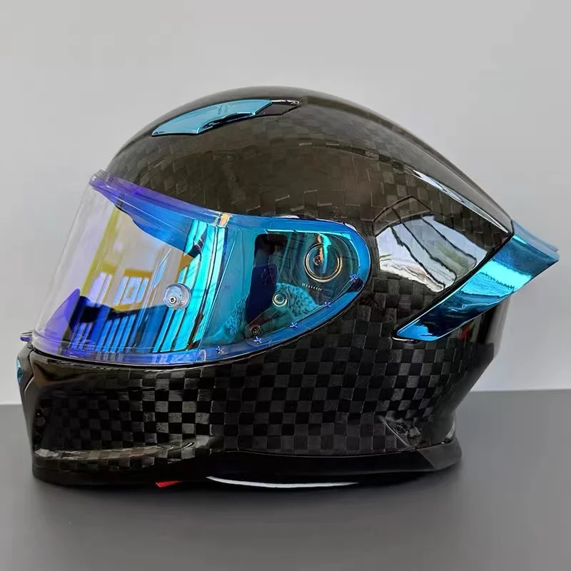 

12K Carbon Fiber Motorcycle Helmet Men's and Women's Motorcycle Full Face Helmet Four Seasons Cascosa Para Moto Certificado