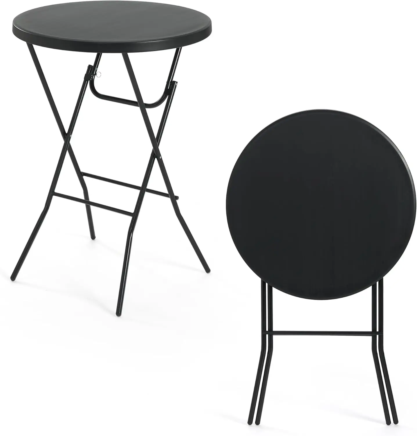 

32'' Round Folding Table, HDPE Portable Camping Height Dining Table for Indoor Outdoor Wedding Event,Gathering, Parties,