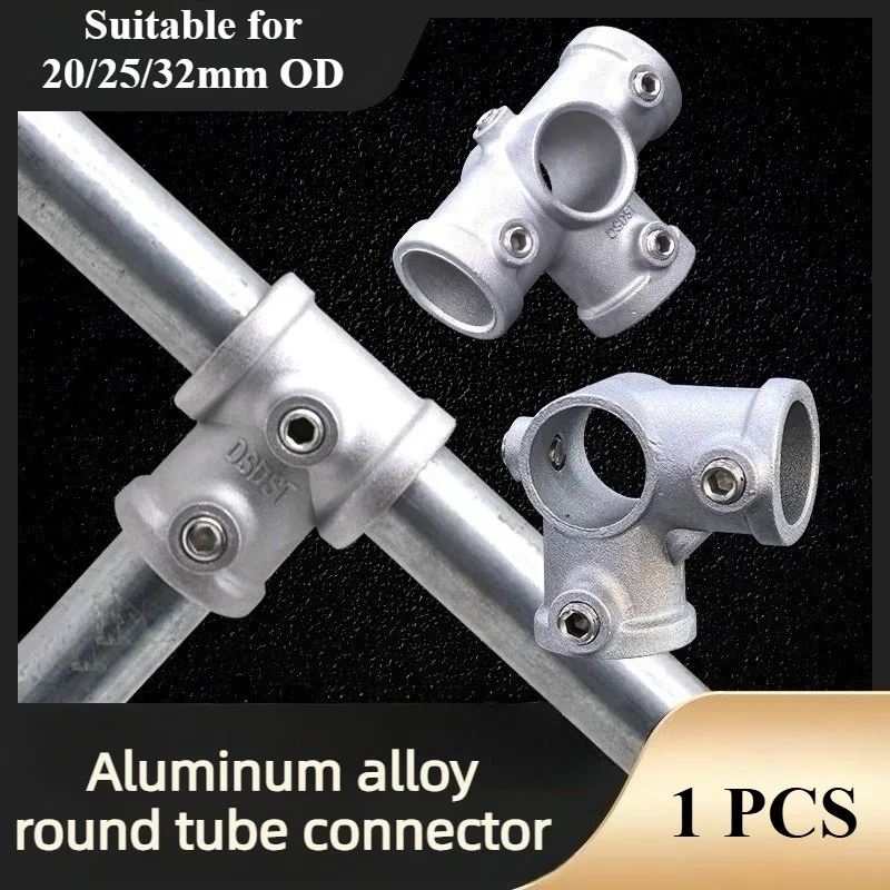 Suitable for 20/25/32mm OD Pipe Fitting Connector Aluminum Alloy Circular Frame Fasteners DIY Corner Circular Pipe Connector