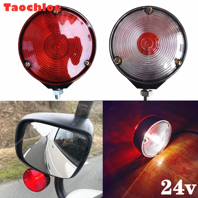 Trailer Truck Lorry Earring Red White Mirror Side Marker Lamp with bulbs 24V For Volvo Truck For Scania Truck For Benz truck E11