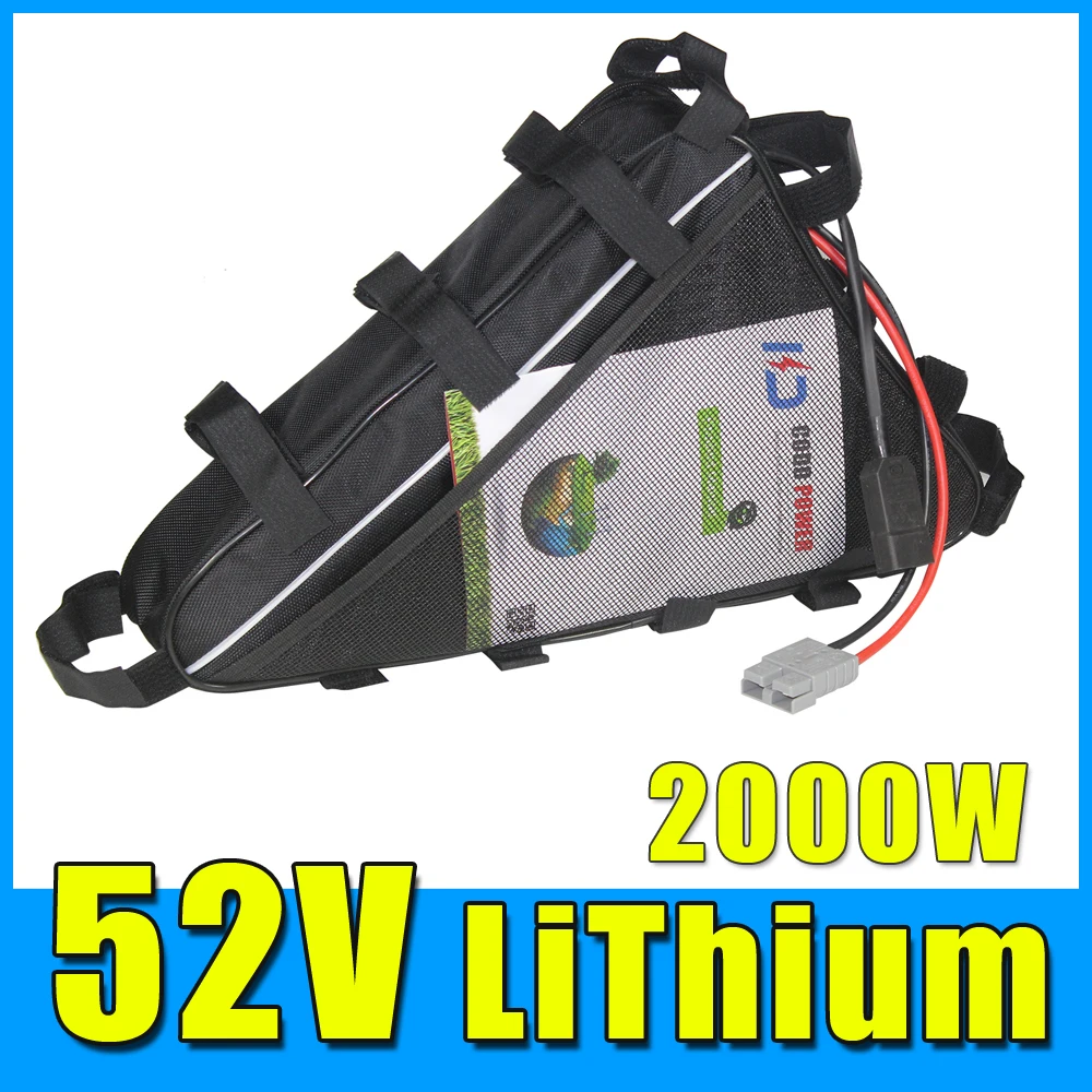 

52V 20AH 30AH 2000W 3000W Triangle Bag Lithium Battery Pack Electric bicycle Bafang BBSHD Motor 52V E-bike Battery