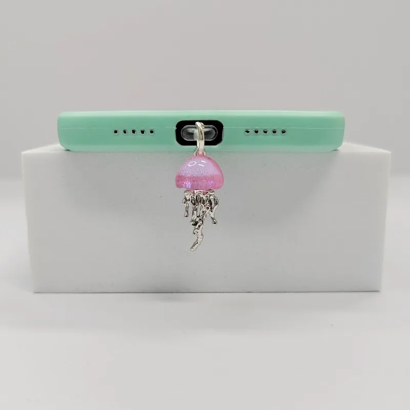 المألوف الهاتف الغبار التوصيل سحر حالمة الحلو قنديل البحر تهمة ميناء التوصيل آيفون نوع C لطيف قلادة ملحقات الهاتف