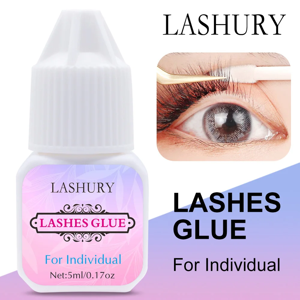 LASHURY Individual No Allergy Eyelash Glue Fast Dry Long Lasting Lashes Adhesive Extension 3 Seconds False Eyelashes Extensions