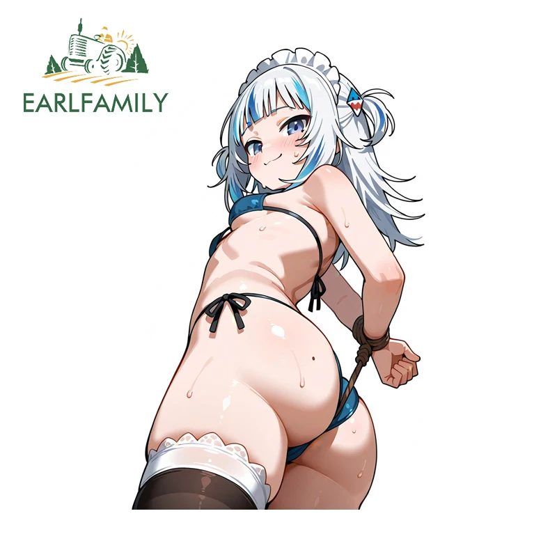 

EARLFAMILY Gawr Gura Bikini автомобильная наклейка забавная аниме Лоли Windows водостойкая наклейка виниловая JDM ноутбук декор багажника мотоцикла