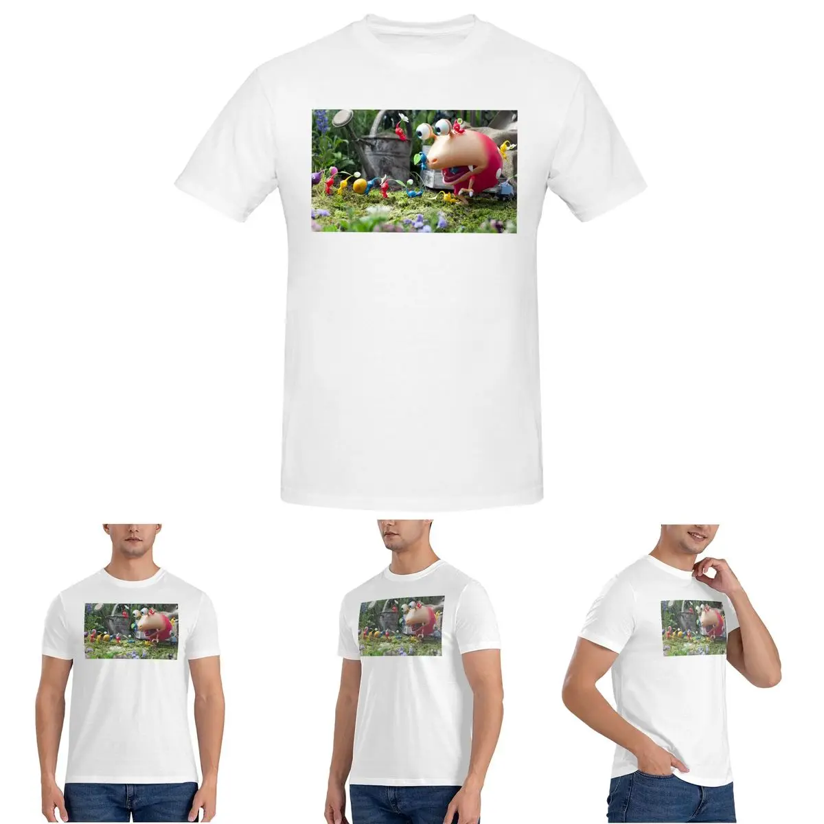 

Pikmin T-Shirt for Men Cotton Oversized T Shirts Men's Short Sleeve Round Neck Summer Clothes Tops S-6XL