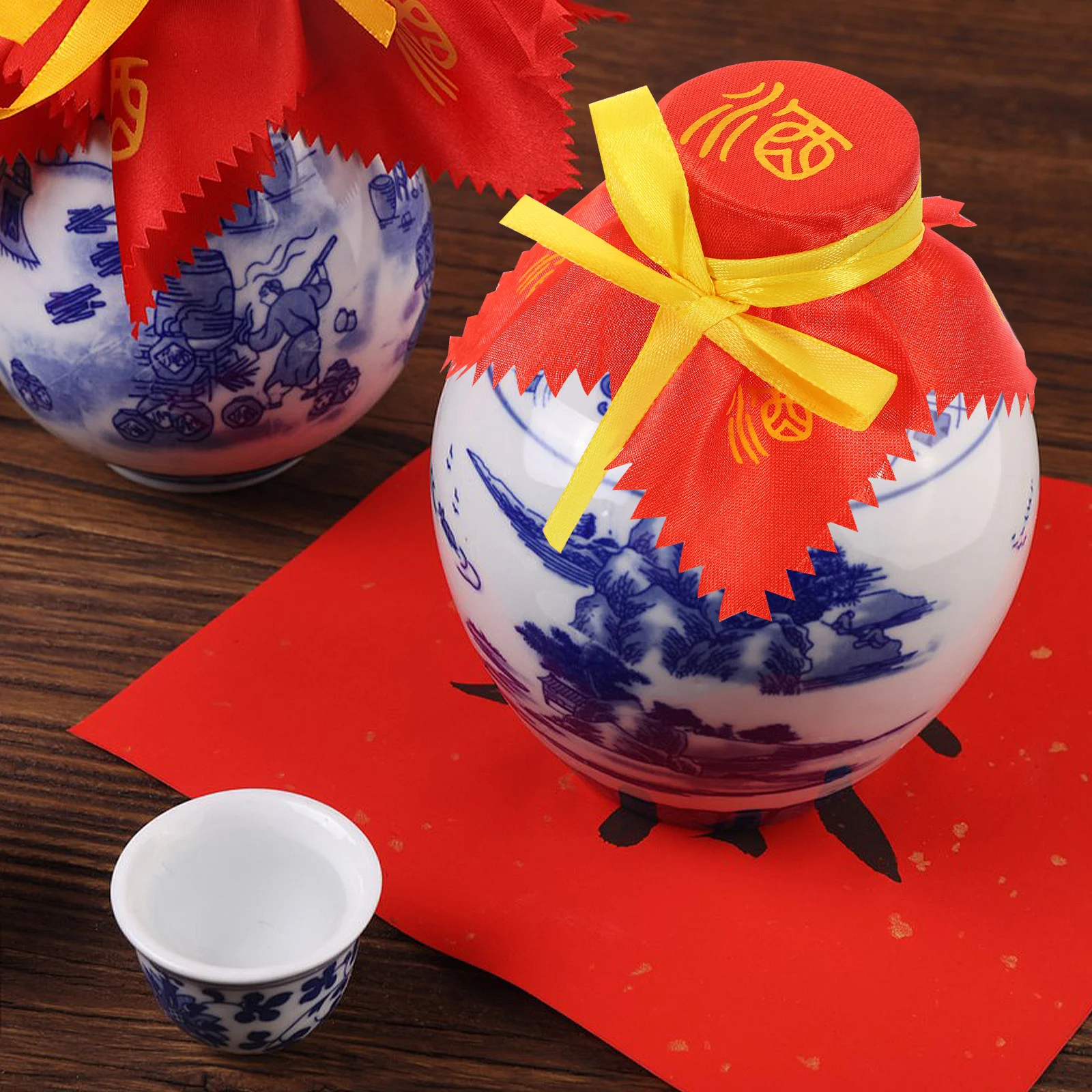 

10Pcs Wine Jar Fabric Lids Vintage Cloth Cover Decorative Sealing Lid for Alcohol Jar Fit Most Jars Secure Fastening