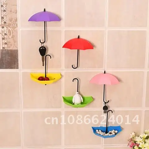 

3 pieces/quantity Non-Marking Punch-Free Umbrella Hook Self-Adhesive Hook Wall Door Clothing Hanger Key Hanger Hook Bathroom Ac