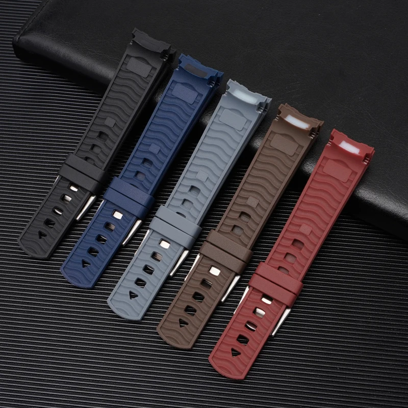 Bands for Omega Seamaster 300 Joint MoonS-Watch 20mm Curved Rubber Watch Strap Sport Wrist Bracelet for Seiko Huaiwei Watch image 4