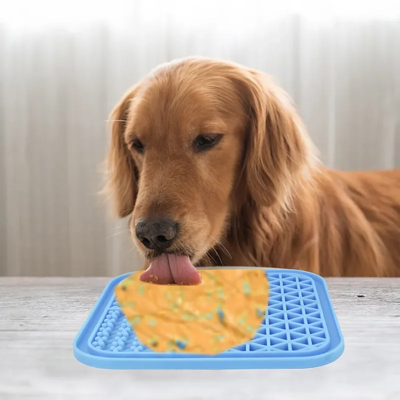 

Silicone Licking Pad Pet Dog Lick Pad Bath Peanut Butter Slow Eating Licking Feeder Cats Lickmat Feeding Dog Lick Mat Dog Bowl