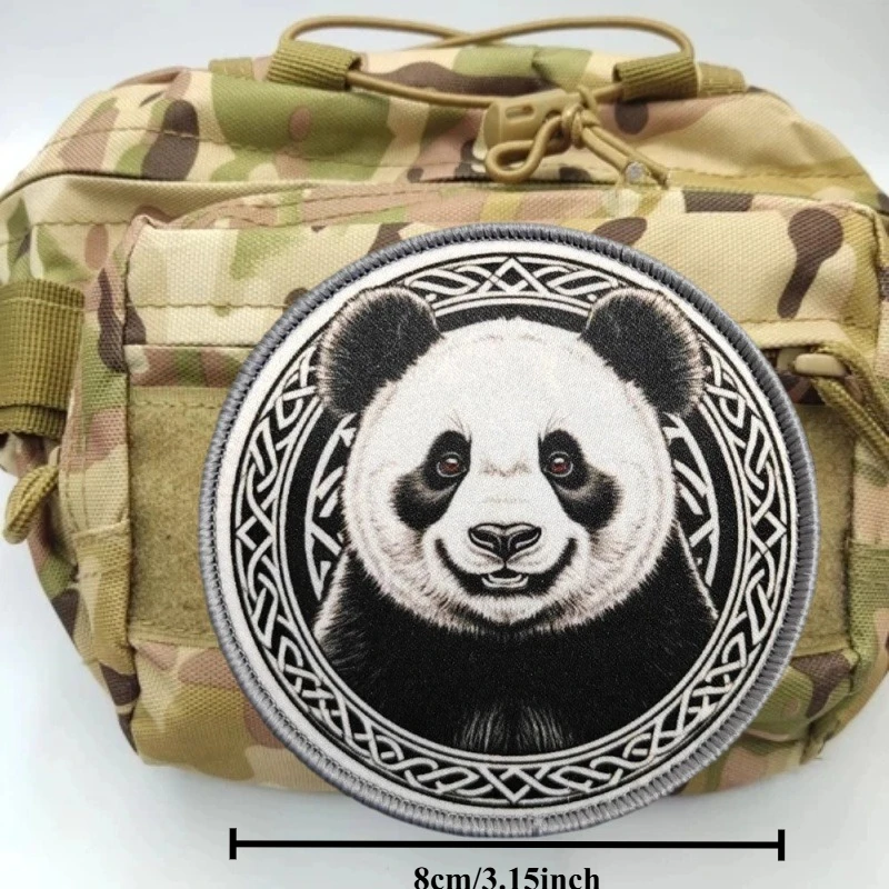 Panda Parche táctico de gancho y bucle insignia militar para ropa - imagen 3