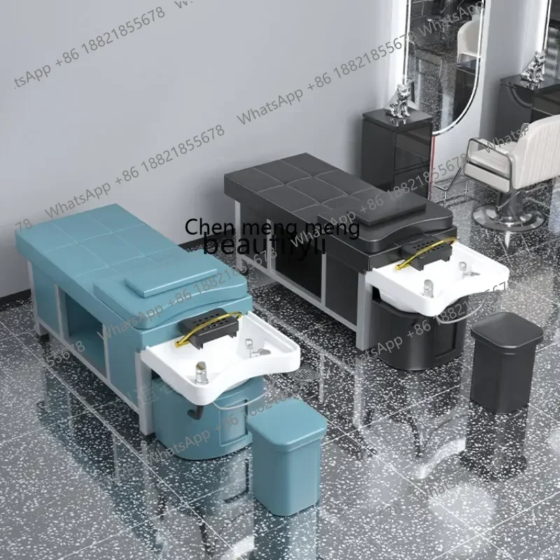 

X High-End Ceramic Basin Steel Frame Thai Shampoo Chair Water Circulation Fumigation Head Treatment Bed Barber Shop Beauty Salon