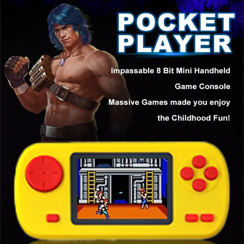 GAMINJA GC32 Mini lettore di giochi portatile TFT console Video con schermo a colori integrati 128 giochi a 8bit per bambini regalo di natale
