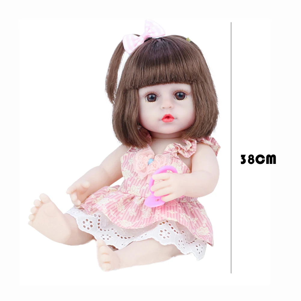 

38cm Newborn Baby with Pacifier Diaper Feeding Bottle Silicone Realistic Reborn Doll Appease Toy Reborn Baby Kits for Kids Girls