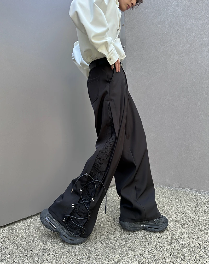 2025 Summer New Fashion Trend Casual Pants Youth Popular Handsome Men Loose Casual Design Sense Long Pants