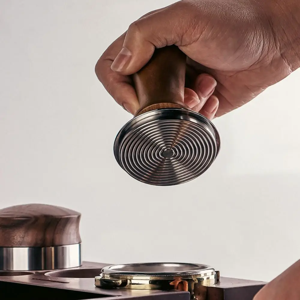 51/53/58MM Coffee Tamper Flat/threaded Bottom Self-rebounding Coffee Leveler Springs Design Stainless Steel Base