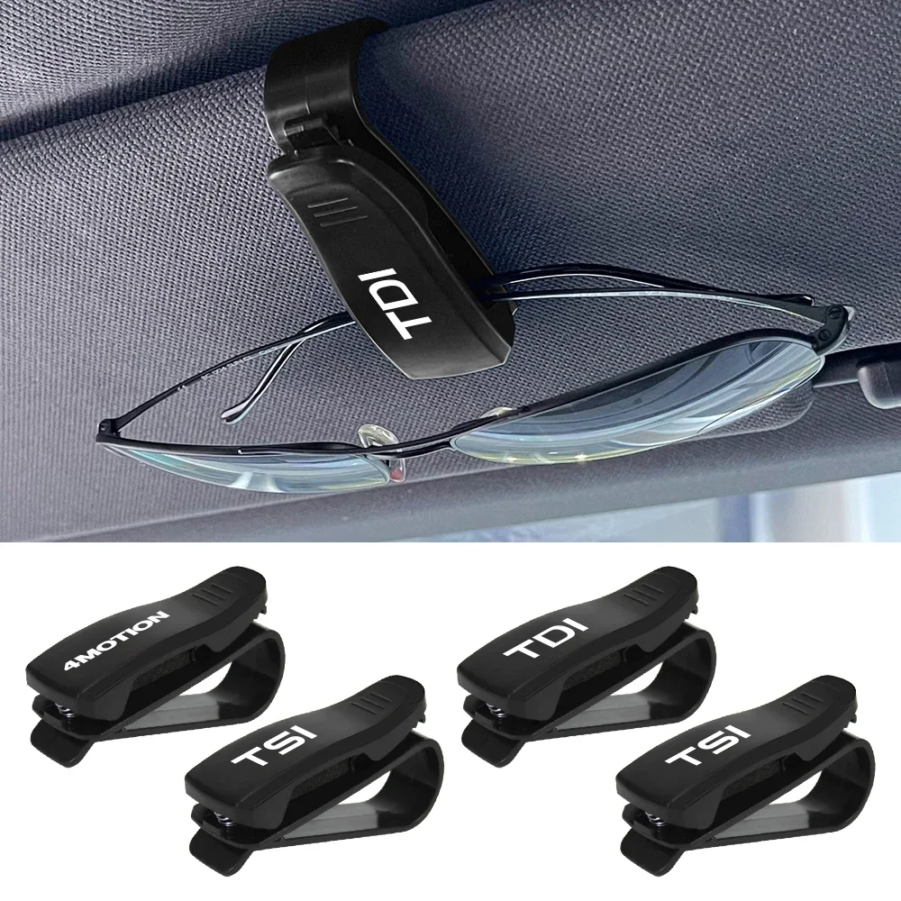 Car Sun Visor Glasses Clip Case Organizer For VW Volkswagen TSI TDI 4Motion Sunglasses Holder Auto Fastener Car Accessories