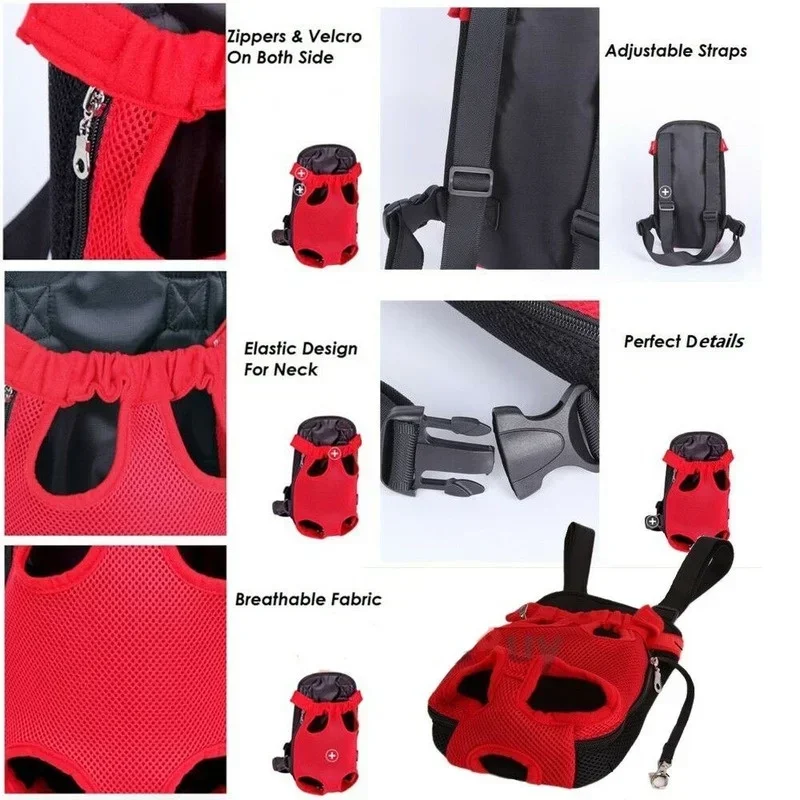 Breathable Mesh Pet Backpack Carrier for Small Dogs & Cats Chihuahua-Friendly Outdoor Travel Shoulder Bag with Handle