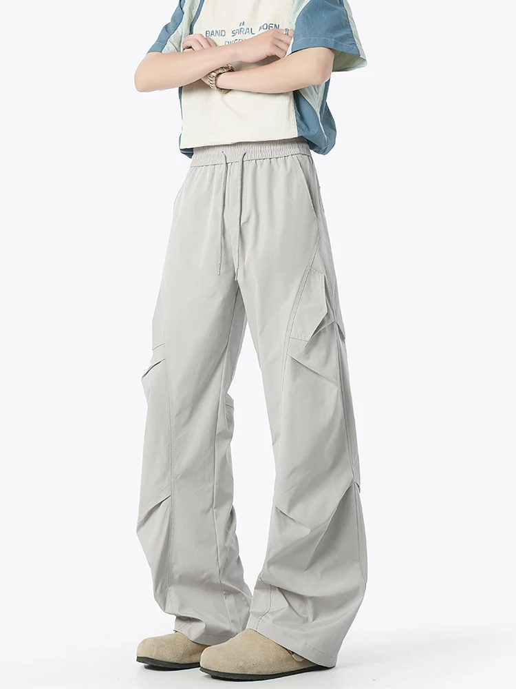 

Summer Thin Waterproof Hiking Trousers Men's Functional Workwear Loose Outdoor Sports Long Pants Straight Leg Polyester Fiber