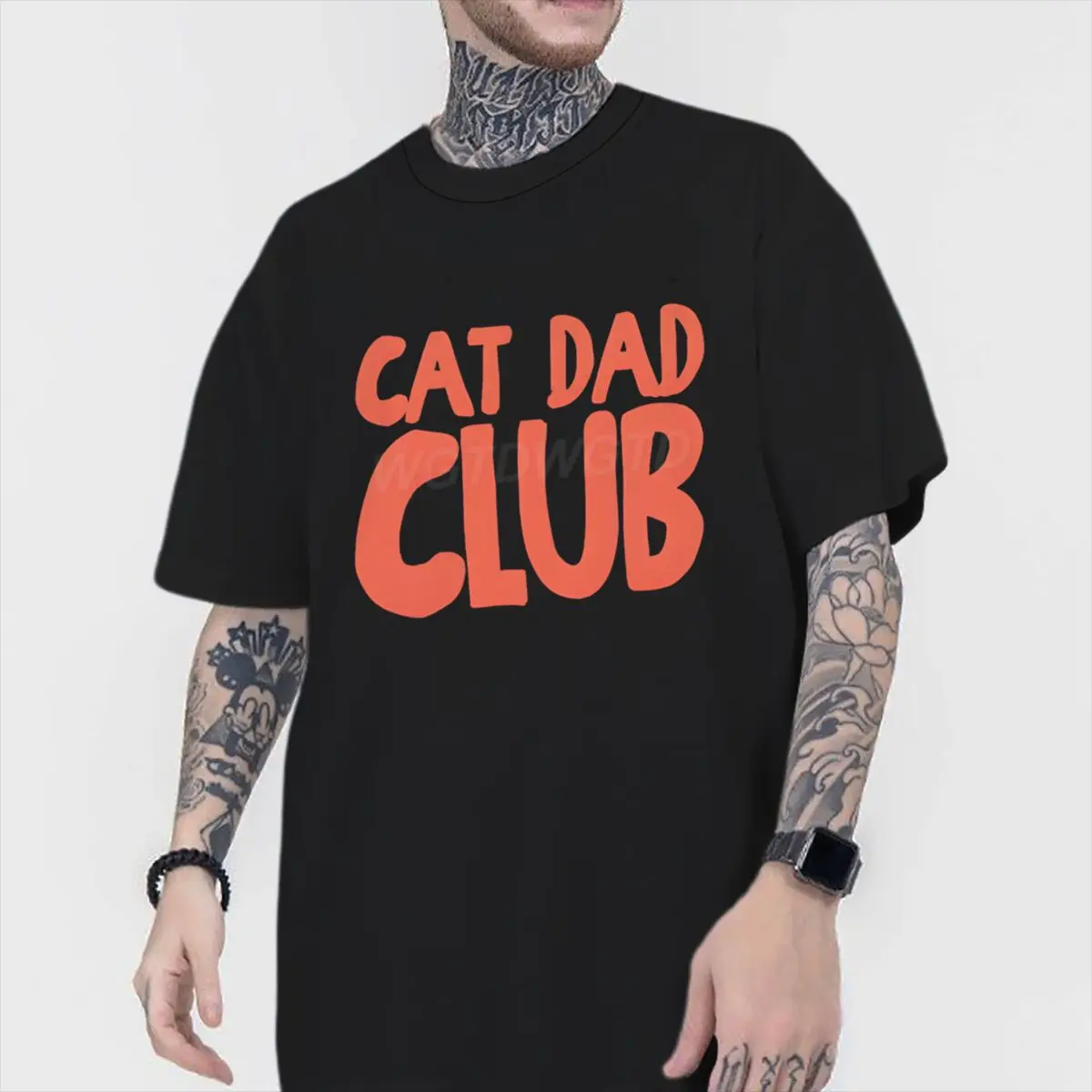 

Cotton Men's Clothing Cat Dad Club Print T Shirt High Quality Cotton Male Short Sleeve Streetwear Fun Animal Kitten T-shirts