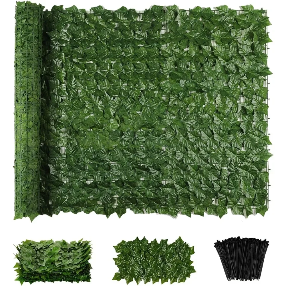 Artificial Ivy Privacy Fence Screen, 354x40 Inch Artificial Faux Ivy Hedge, Expandable Faux Privacy Fence