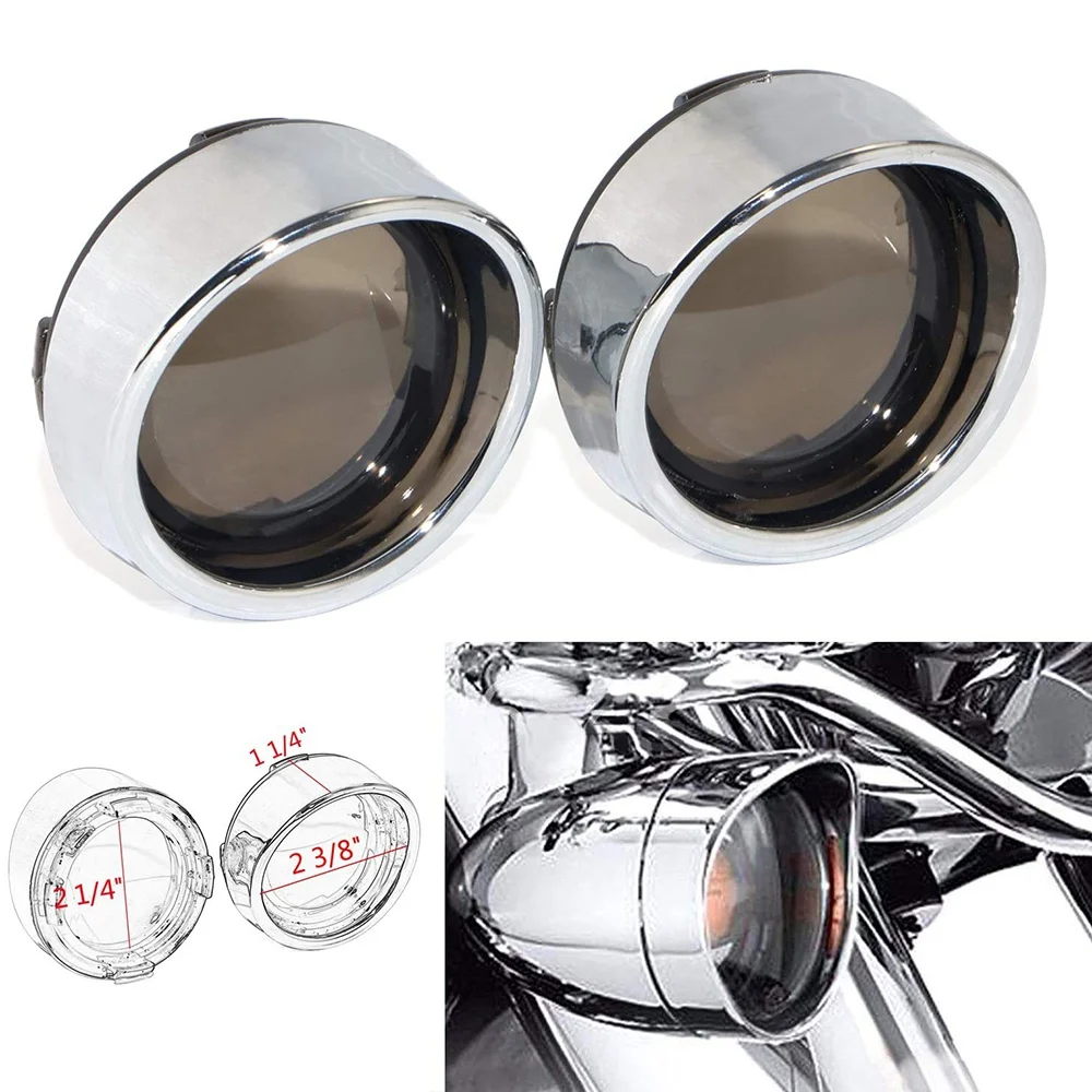 Motorcycle Sun Visor Turn Signal Cover Turn Signal Bezel Lamp Cover for Tour Dyna Softail Brown