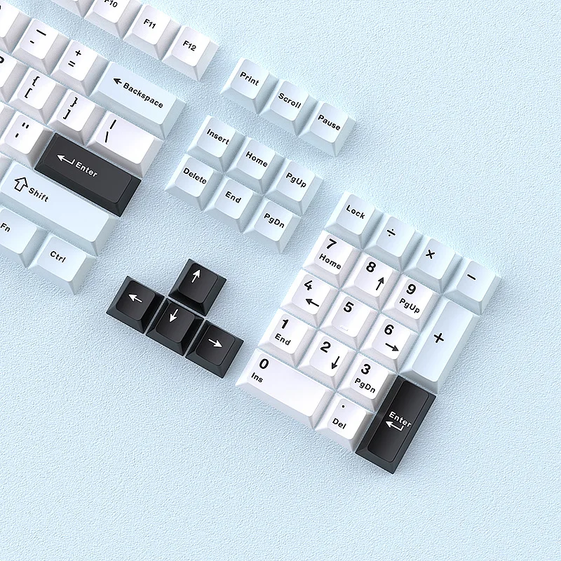 

Blue and white mechanical keyboard keycap Sanpin PBT small full set of customized DIY two-color